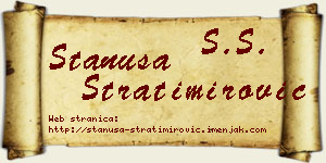 Stanuša Stratimirović vizit kartica